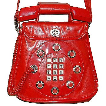 A red vintage phone purse.