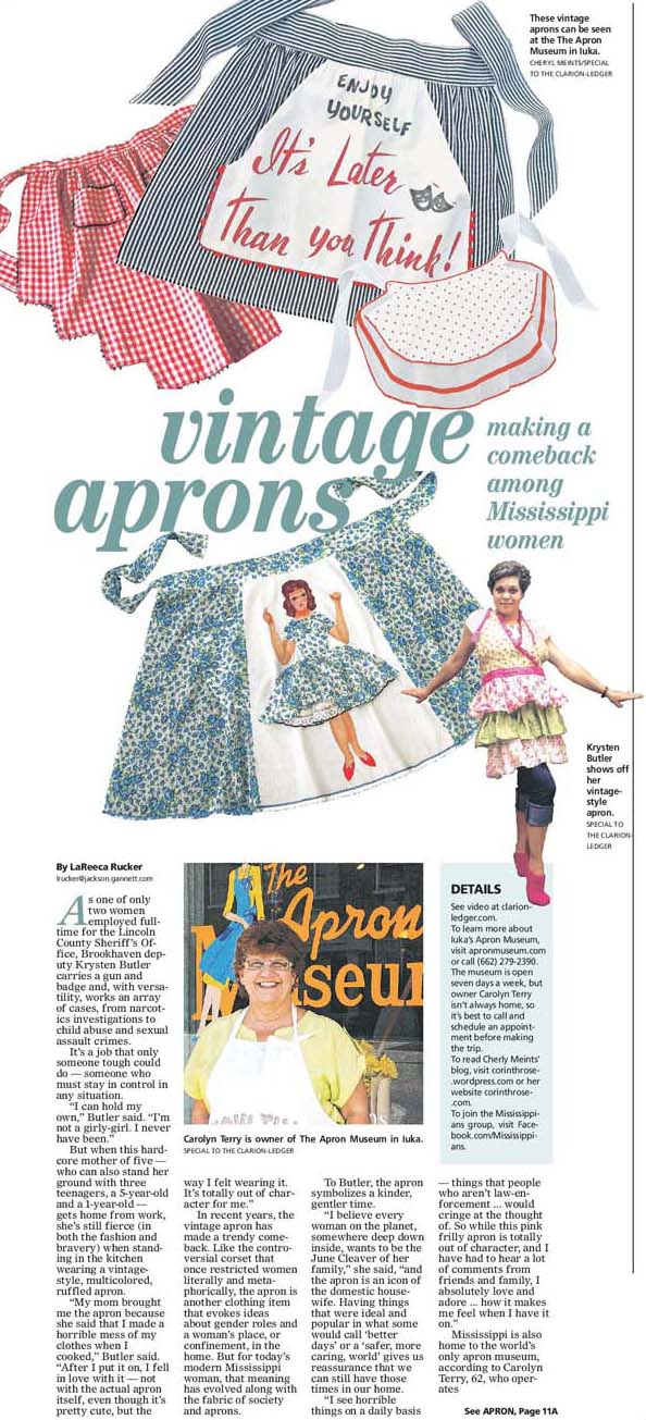 A story about vintage aprons and Mississippi's apron museum.