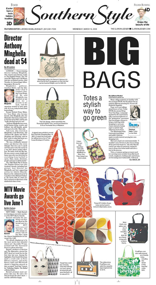 A news article featuring different tote bags about the tote trend.