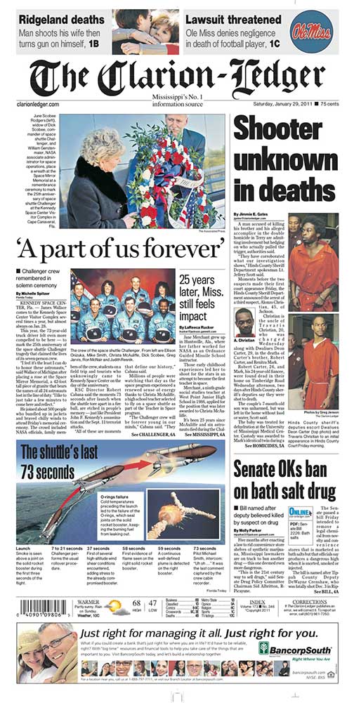 A story about the anniversary of the Challenger explosion.