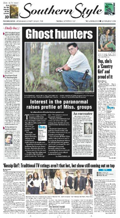 A story about ghost hunters in Mississippi featuring one of them.