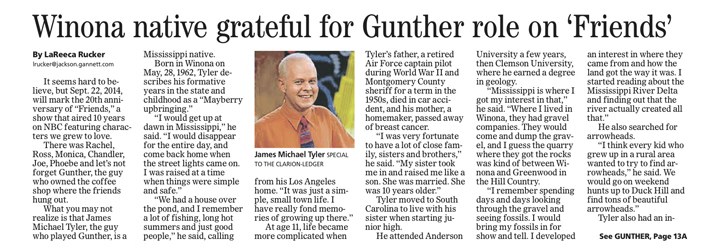 A news story about the actor who played Gunther on "Friends."