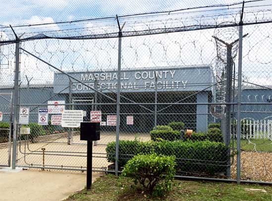 Outside the Marshall County prison.